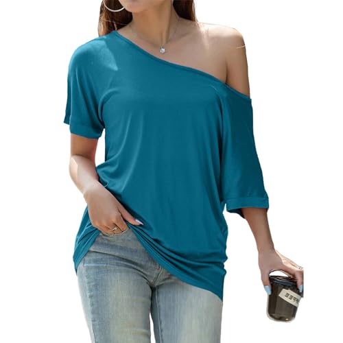 Othyroce Casual Tops for Women Off The Shoulder Short Sleeve Soft